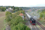 IGEW 41 1144-9 mit dem RE 16595  Rotkäppchen-Express II  nach Zeulenroda unt Bf, am 10.10.2020 in Freyburg Bbf. (Foto: Wolfgang Krolop)