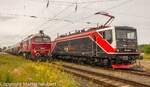 Am 10.06.2026 �bergibt die EBS V200 507 in Naumburg (S) Hbf die leeren Braunkohlestaubwagen aus Karsdorf an die EBS 155 046-6, zur Weiterfahrt nach Spreewitz.
