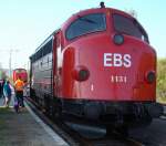 EBS 1131 (92 80 1227 003-1 D-EBS) bei Führerstandsmitfahrten zu unserem 6. Dampflokfest im Bf Karsdorf; 25.09.2011 (Foto: Günther Göbel)