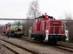 Railsystems RP 362 874-0 + 107 513-4  + 362 787-4 am 09.01.2013 in Karsdorf Bbf.