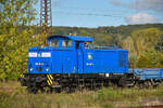 PRESS 346 003-4 (345 208) mit dem DGS 58798 von Espenhain nach Karsdorf, am 23.10.2023 in Naumburg (S) Hbf.