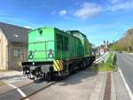 Die 202 655-7 der Bahnbetrieb Gera GmbH war am 04.05.2026 auf der Unstrutbahn in Reinsdorf (b Nebra) nach Ro�leben unterwegs. (Foto: Erik Hirschfeld)