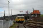 Am 12.03.2012 waren die beiden Gleismesstriebwagen 726 002-9 + 725 002-0 auf der Unstrutbahn unterwegs.