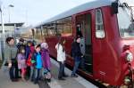 EBS 772 345 als  Kita-Sonderzug  nach Laucha, am 07.04.2015 in Karsdorf. Es brachte eine Kindergartengruppe aus Karsdorf nach Laucha. Dort besuchten sie anschließend das Unstrutbahn-Museum. (Foto: Heiko Kern)