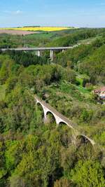 Blick auf die Schnecktalbrcke zwischen Bad Bibra und Saubach, am 01.05.2025.