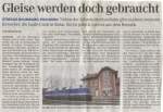 Gleise werden doch gebraucht - ein Artikel aus der Mitteldeutsche Zeitung vom 14.03.2012. (Scan: Mario Fliege)