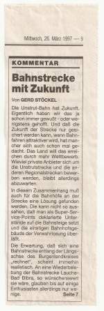 Artikel im Naumburger Tageblatt vom 26.03.1997. (Scan: Hans Grau)