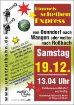 Plakat zur Sonderfahrt anlässlich der Wintersonnenwende in Wangen am 19.12.2015.