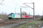Die ITL 185 543-6 pausierte am 27.02.2023 zusammen mit einigen EBS-Loks in Naumburg (S) Hbf.
