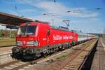 Snälltåget 193 288 mit dem D 311 von Stockholm Central nach München Hbf, am 21.09.2023 in Naumburg (S) Hbf.