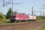 EBS 243 936 und 243 822 am 04.09.2024 beim Betriebshalt in Naumburg (S) Hbf.