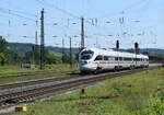 Am 25.06.2024 war der DB Systemtechnik 605 017  advanced TrainLab  in Naumburg (S) Hbf Richtung Bad Kösen unterwegs. (Foto: Andreas Blume)