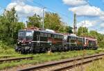 EBS 140 815 + 140 811 und FWK/EBS 155 046 am 06.08.2025 abgestellt in Naumburg (S). (Foto: Maik Köhler)