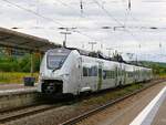 DB Regio mit neuen Fahrzeugen auf der S-Bahnlinie 6. S-Bahn Mitteldeutschland 1463 014 als S6 aus Leipzig Hbf, am 30.08.2026 in Naumburg (S) Hbf.

