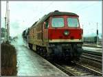 Am 26.01.1980 erhielt der D 504 von Saalfeld nach Halle (S) Hbf Dieselvorspann.
