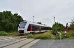 abellio 1648 405 als RB nach Wangen (U), am 11.08.2021 bei der Ausfahrt aus dem Bahnhof Naumburg (S) Ost.