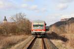 DB 628 656 als Lt 70104 nach Karsdorf, am 20.02.2019 auf der #Unstrutbahn in Nißmitz. (Foto: Tf Michael Uhren)