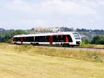 Abellio 1648 422 als RB 80556 von Naumburg (S) Ost nach Nebra, am 19.09.2024 auf der Unstrutbahn bei Zingst.