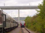 br-642-desiro/576077/db-erzgebirgsbahn-642-732-kam-am DB Erzgebirgsbahn 642 732 kam am 09.09.2017 als RB-G 23896 aus Olbernhau zum Winzerfest nach Freyburg und steht hier in der Abstellung in Karsdorf Bbf.