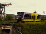 br-672-lvt-s/13784/burgenlandbahn-672-918-0-finnebahn-als-rb Burgenlandbahn 672 918-0 'Finnebahn' als RB 26972 von Naumburg (S) Ost nach Nebra bei der Einfahrt in Laucha (Unstrut); 18.08.2007
