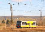 br-672-lvt-s/410626/burgenlandbahn-672-911-als-rb-34870 Burgenlandbahn 672 911 als RB 34870 von Naumburg Ost nach Wangen, am 28.02.2015 bei der Ausfahrt in Naumburg Hbf.