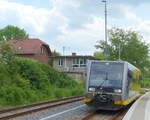 br-672-lvt-s/558875/burgenlandbahn-672-910-als-rb-26876 Burgenlandbahn 672 910 als RB 26876 von Naumburg Ost nach Wangen, am 21.05.2017 am Hp Karsdorf.