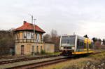 Der Betrieb der Burgenlandbahn endete am 08.12.2018. Am Stellwerk in Freyburg brummte am 06.12.2018 Burgenlandbahn 672 901 als RB 26877 (Wangen - Naumburg Ost) vorbei.
