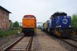 Am 31.05.2013 brachten die InfraLeuna Loks 209 + 263 006-9 jeweils einen Kesselwagenzug zur Abstellung nach Karsdorf.