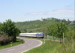 InfraLeuna 204 mit polnischen Zementkesselwagen aus Karsdorf, am 19.05.2007 auf der Unstrutbahn bei Freyburg (Unstrut). (Foto: Klaus Pollmcher)