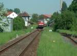 meg---mitteldeutsche-eisenbahngesellschaft/5280/meg-317-mit-einem-zementzug-aus MEG 317 mit einem Zementzug aus Karsdorf bei der Einfahrt in Laucha (Unstrut); 13.05.2008