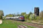 BBG 232 673-4 mit dem DGS 99662 von Brandenburg-Altstadt nach Wünschendorf (Elster), am 22.04.2026 im Bahnhof Teuchern.