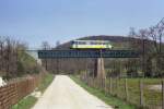 triebzuge/78031/keg-vt-219-als-personenzug-von KEG VT 2.19 als Personenzug  von Naumburg (S) Hbf nach Zeitz, in Mertendorf; 25.04.1997 (Foto: Matthias Reips)