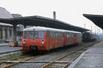DR 171 058 + 171 857 + 171 057 am 19.03.1991 im Bahnhof Zeitz. (Foto: Ingmar Weidig)