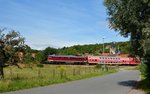 EBS 132 334-4 mit dem DPE 74381  FahrradExpress  von Karsdorf nach Naumburg Hbf, am 20.08.2016 in Roßbach.