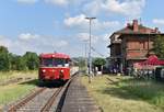 Zum Unstrutbahnfest am 27.08.2017 pendelte der  Unstrut-Schrecke-Express  mehrmals zwischen Roßleben und Artern.