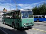 (266'805) - TPF Fribourg - Nr. 33/FR 300'450 - Saurer/Hess (ex Oldtimer Club 33, Tafers Nr. 33; ex GFM Fribourg Nr. 33) am 7. September 2024 in Fribourg, Place Georges Python