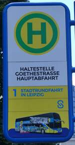 (264'469) - STADTRUNDFAHRT IN LEIPZIG-Haltestellenschild - Leipzig, Goehtestrasse - am 9.