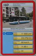 (264'229) - Quartett-Spielkarte mit VBZ Neoplan N45 Centroliner am 30.