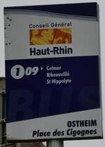 (268'550) - Royer-Haltestellenschild - Ostheim, Place des Cigognes - am 26.