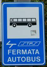 (241'239) - STPS-Haltestellenschild - Tirano, Stazione - am 13.