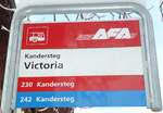 (131'691) - AFA-Haltestellenschild - Kandersteg, Victoria - am 26.