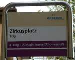 (242'020) - ORtSBUS-Haltestellenschild - Brig, Zirkusplatz - am 30.