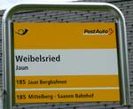 (252'190) - PostAuto-Haltestelle - Jaun, Weibelsried - am 1.