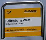 (263'207) - PostAuto-Haltestellenschild - Hofstetten b.