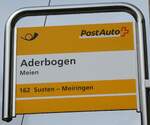 (280'261) - PostAuto-Haltestellenschild - Meien, Aderbogen - am 10.