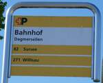 (286'249) - +P-Haltestellenschild - Dagmersellen, Bahnhof - am 21. April 2026