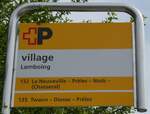 (286'473) - +P-Haltestellenschild - Lamboing, village - am 28.
