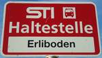 (137'057) - STI-Haltestellenschild - Tschingel, Erliboden - am 28.