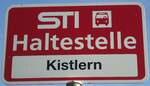 (136'846) - STI-Haltestellenschild - H�fen, Kistlern - am 22. November 2011