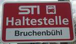 (148'319) - STI-Haltestellenschild - Heimenschwand, Bruchenb�hl - am 15.